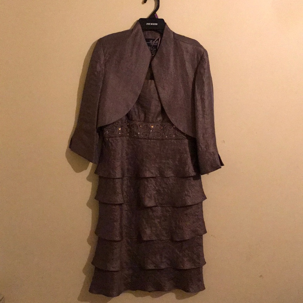 Gold two piece semi-formal dress